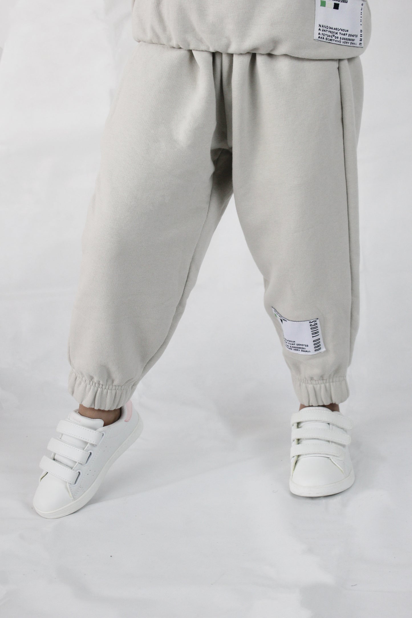 Unisex oversized sweatpants and hoodie co-ord set in cream