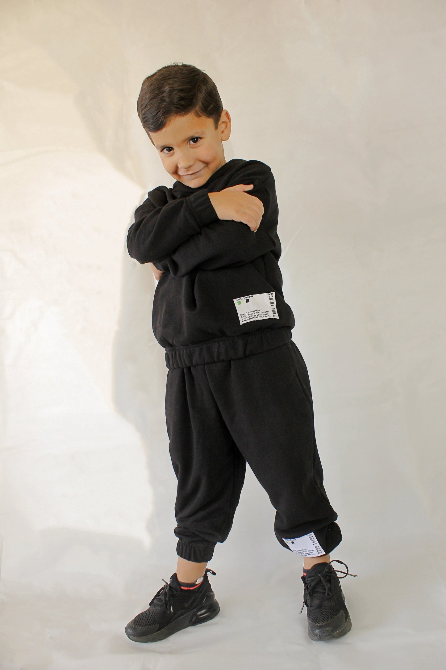 Unisex oversized sweatpants and hoodie co-ord set in black