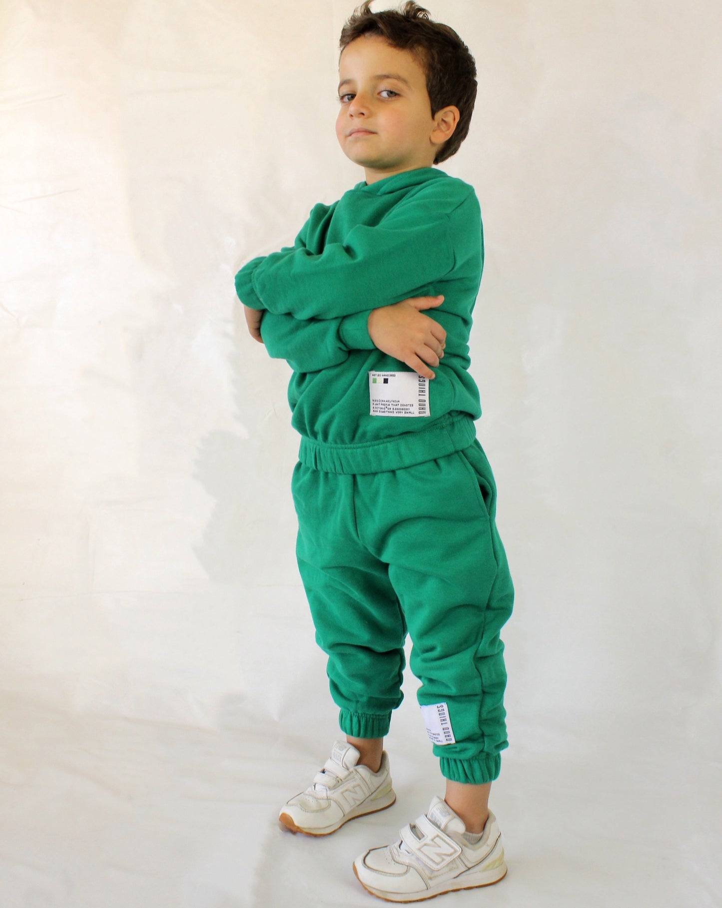 Unisex oversized sweatpants and hoodie co-ord set in green