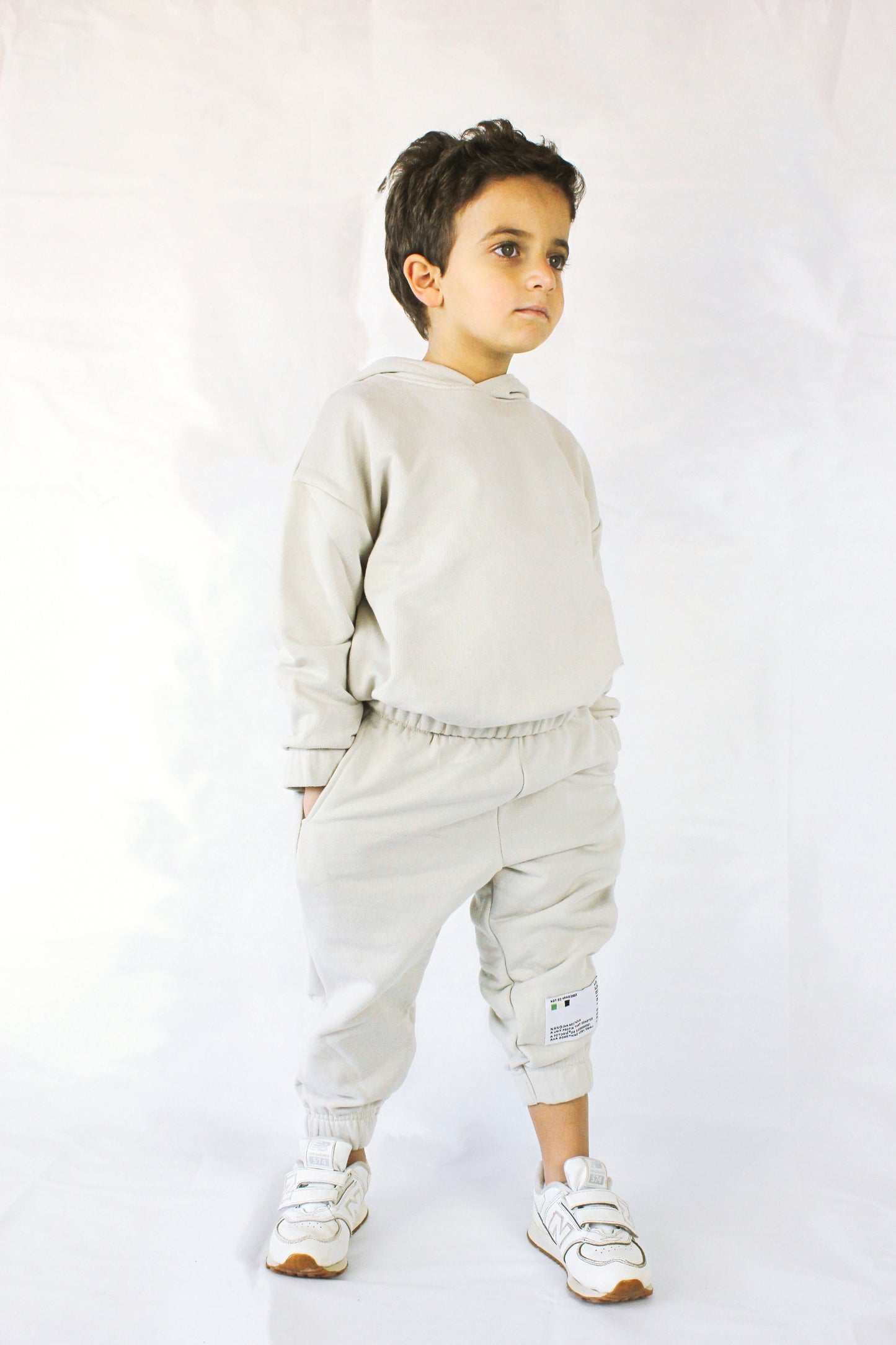 Unisex oversized sweatpants and hoodie co-ord set in cream